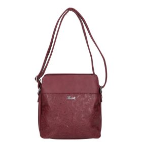 Karen D 214 bordó virág rostbőr táska