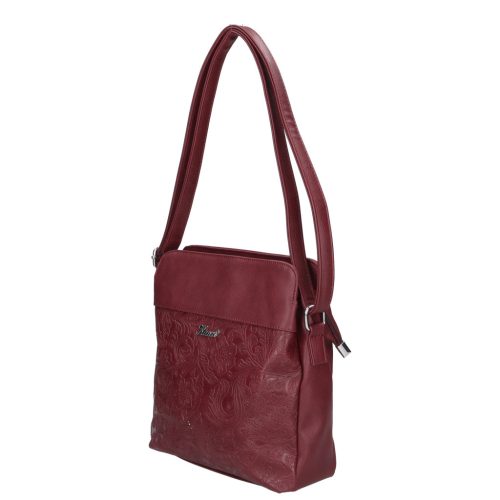 Karen D 214 bordó virág rostbőr táska