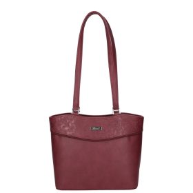 Karen 1693 bordó virág rostbőr táska