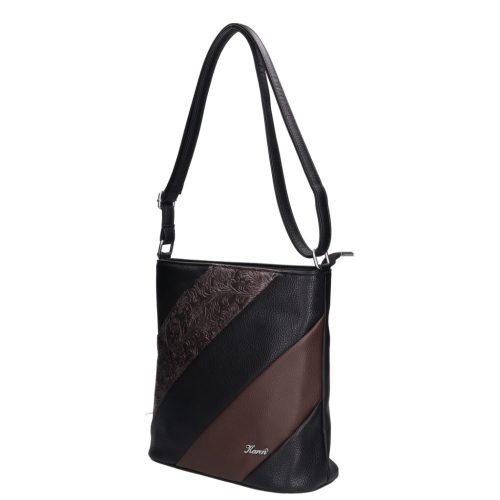 Karen 9481 fekete barna virág rostbőr női táska