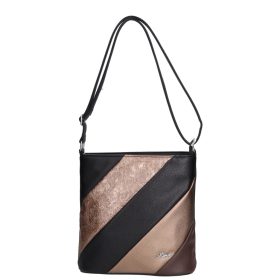 Karen 9481 fekete bronz virág rostbőr női táska