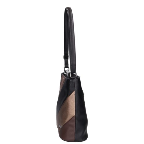 Karen 9481 fekete bronz virág rostbőr női táska