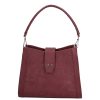Karen 9529 bordó virág rostbőr női táska
