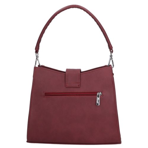 Karen 9529 bordó virág rostbőr női táska