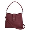 Karen 9529 bordó virág rostbőr női táska