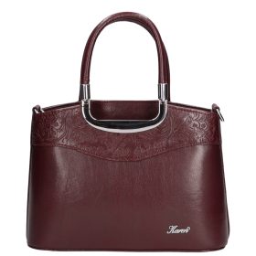 Karen 9158 bis bordó virág rostbőr női táska