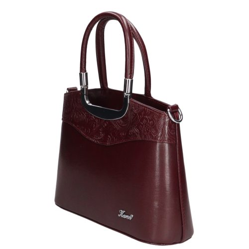 Karen 9158 bis bordó virág rostbőr női táska