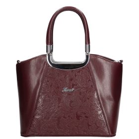 Karen 9251 bis bordó virág rostbőr női táska
