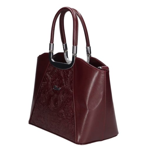 Karen 9251 bis bordó virág rostbőr női táska