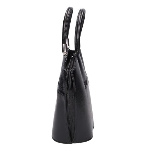 Karen 9079 bis fekete virág rostbőr táska