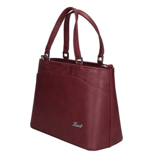 Karen D 448 bordó virág rostbőr női táska