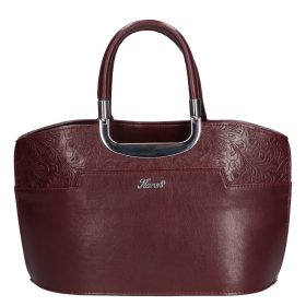 Karen 9079 bis bordó virág rostbőr női táska