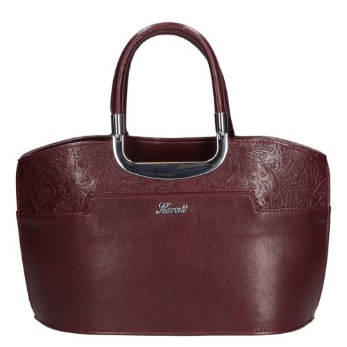 Karen 9079 bis bordó virág rostbőr női táska