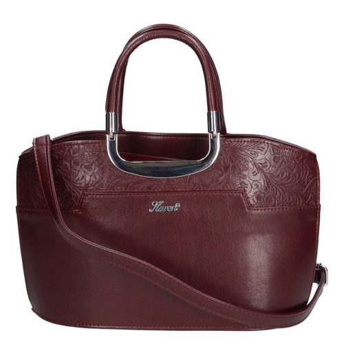 Karen 9079 bis bordó virág rostbőr női táska