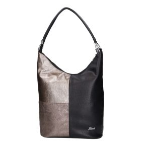 Karen 9548 fekete bronz virág rostbőr női táska