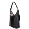 Karen 9548 fekete bronz virág rostbőr női táska