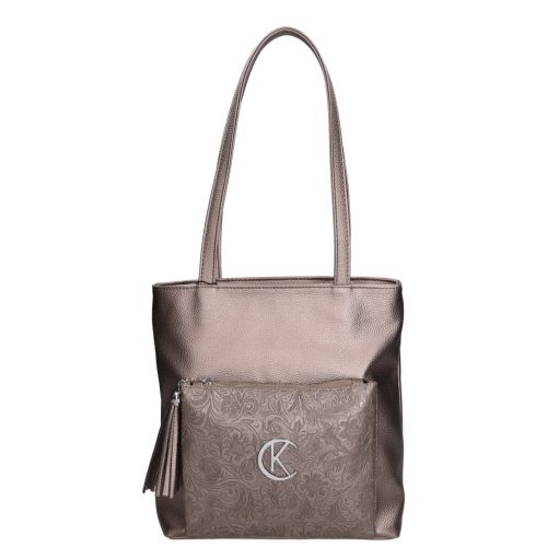 Karen 2519 bronz virág rostbőr női táska