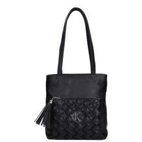 Karen 2519 fekete fonott rostbőr női táska