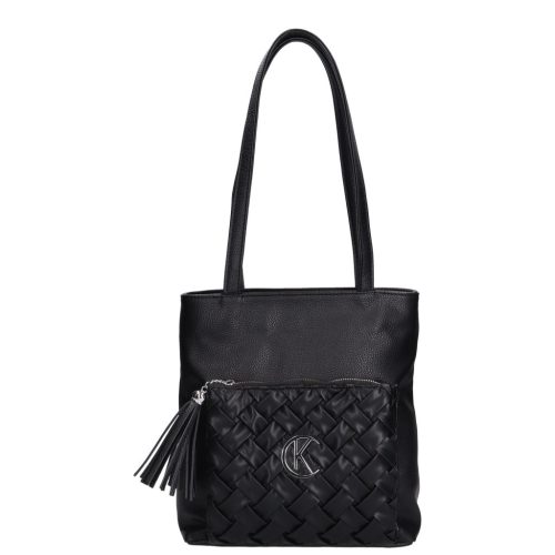 Karen 2519 fekete fonott rostbőr női táska