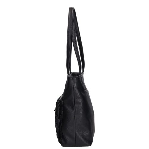 Karen 2519 fekete fonott rostbőr női táska