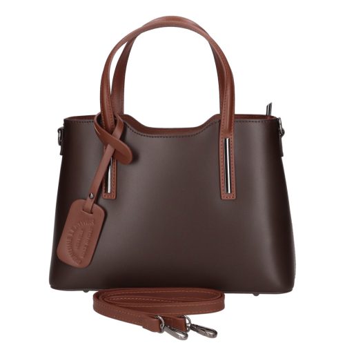 Olasz bőr 5136 barna konyak kézitáska