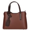 Olasz bőr 5136 konyak barna kézitáska