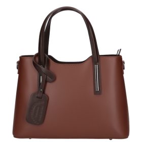 Olasz bőr 5136 konyak barna kézitáska
