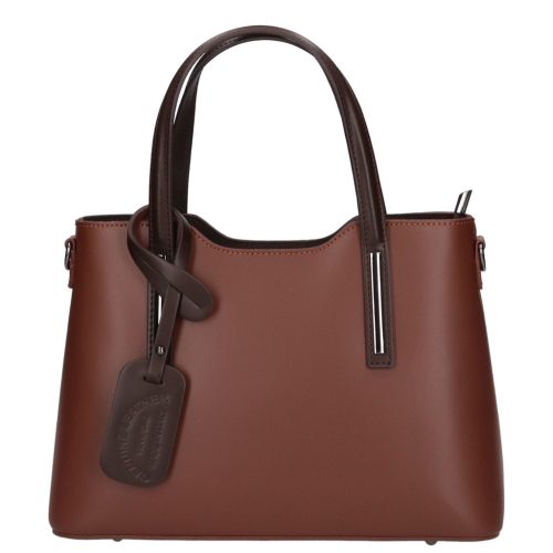 Olasz bőr 5136 konyak barna kézitáska