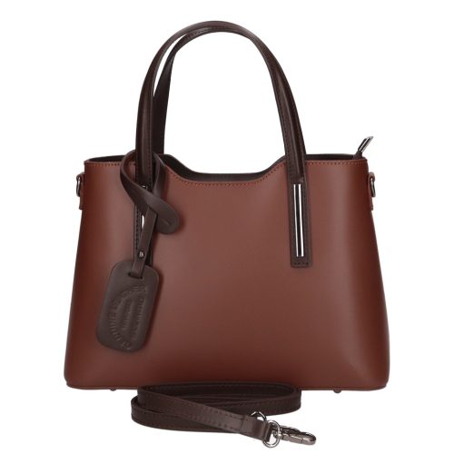 Olasz bőr 5136 konyak barna kézitáska