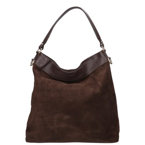 Olasz bőr 14535 barna velúr válltáska