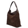 Olasz bőr 14535 barna velúr válltáska