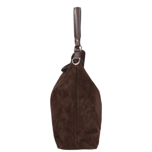 Olasz bőr 14535 barna velúr válltáska