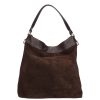 Olasz bőr 14535 barna velúr válltáska