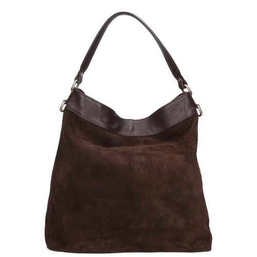 Olasz bőr 14535 barna velúr válltáska