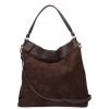 Olasz bőr 14535 barna velúr válltáska