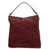 Olasz bőr 14535 bordó velúr válltáska