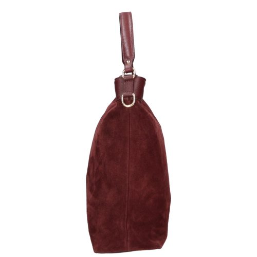 Olasz bőr 14535 bordó velúr válltáska