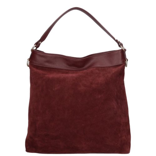 Olasz bőr 14535 bordó velúr válltáska
