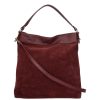 Olasz bőr 14535 bordó velúr válltáska