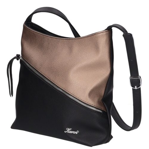 Karen rostbőr táska 1474 fekete bronz