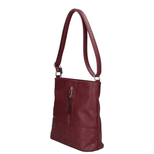 Karen N 157 bordó virág rostbőr táska