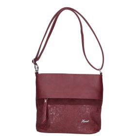 Karen D 325 bis bordó virág rostbőr táska