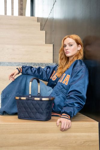 Reisenthel BN4111 carrybag XS frame rhombus midnight gold kicsi bevásárló kosár