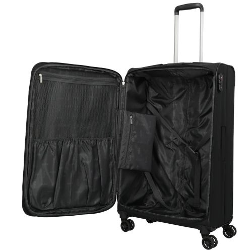 Travelite Orlando L 4w Fekete nagy méretű bőrönd