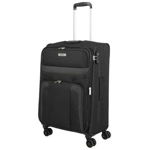 Travelite Orlando M 4w Fekete közepes bőrönd