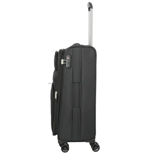 Travelite Orlando M 4w Fekete közepes bőrönd
