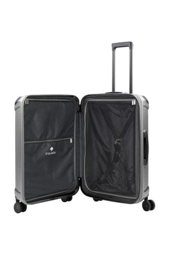 Travelite Millennium 4w M Silver bővíthető közepes méretű bőrönd
