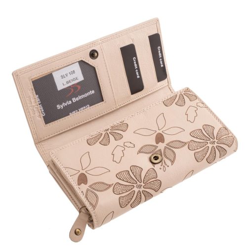 Sylvia Belmonte női pénztárca valódi bőrből SLV108 L.BEIGE