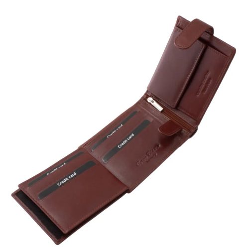 Csíkbetétes Corvo Bianco férfi bőr pénztárca CBF1021/T cognac