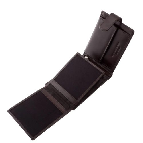 Csíkbetétes Corvo Bianco férfi bőr pénztárca CBF1021/T barna